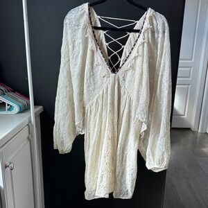Free People no tag but new Cream Lace Mini Dress
